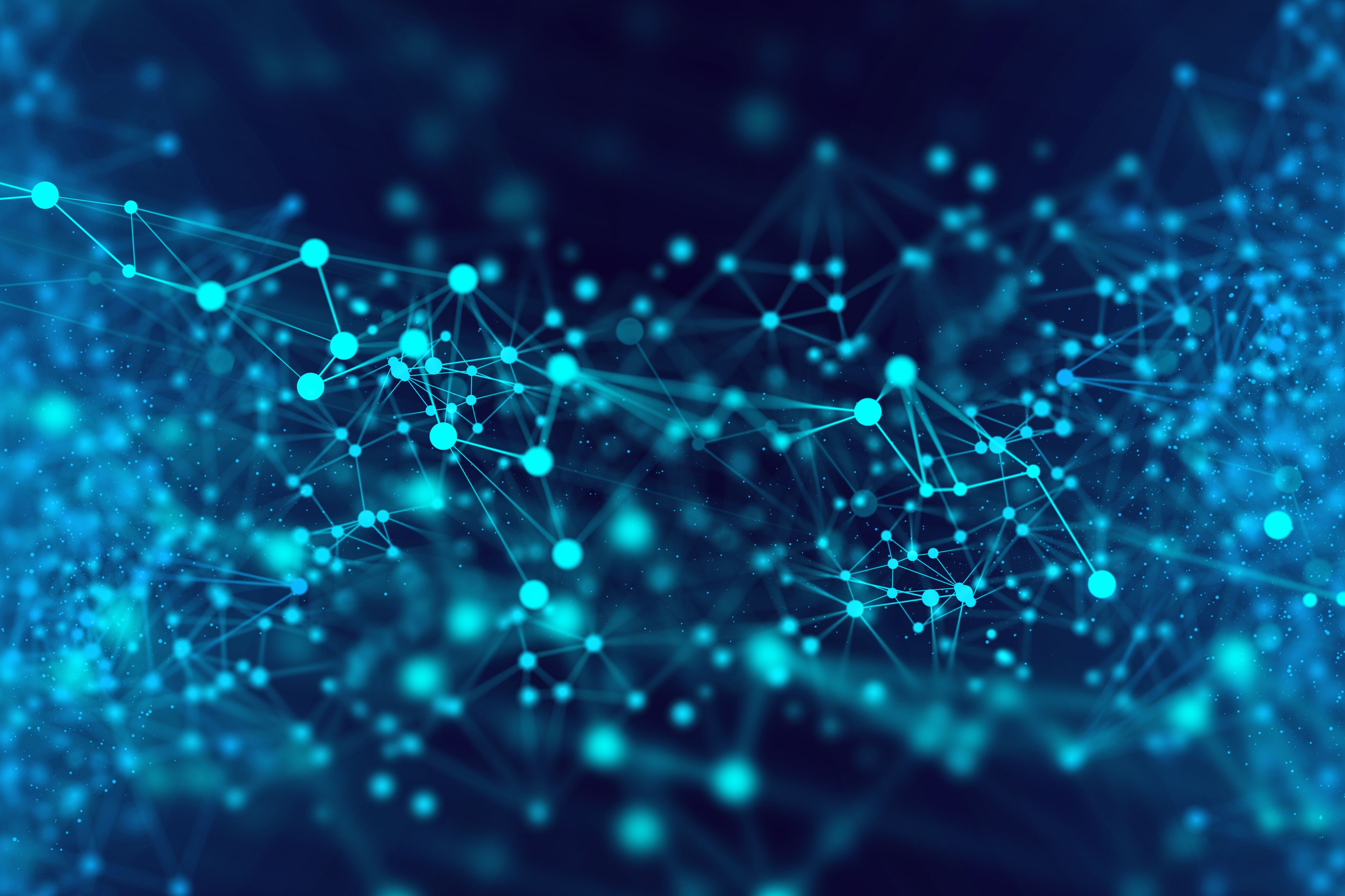 a black square with a blue logo on it